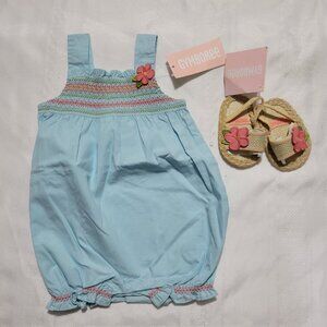 Gymboree Hula Baby NWT 0-3 month Romper and size 01 shoes set. Mixed Z33